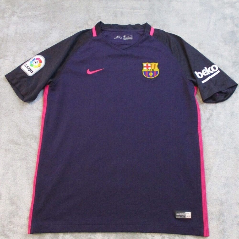 Barcelona FCB Shirt Boys XL Purple Soccer Football Futbol Jersey Nike Dri Fit